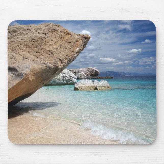 Sardinia beach with big rocks mousepad (Front)