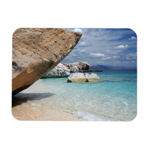 Sardinia beach with big rocks rectangular magnet
