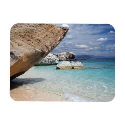 Sardinia beach with big rocks rectangular magnet