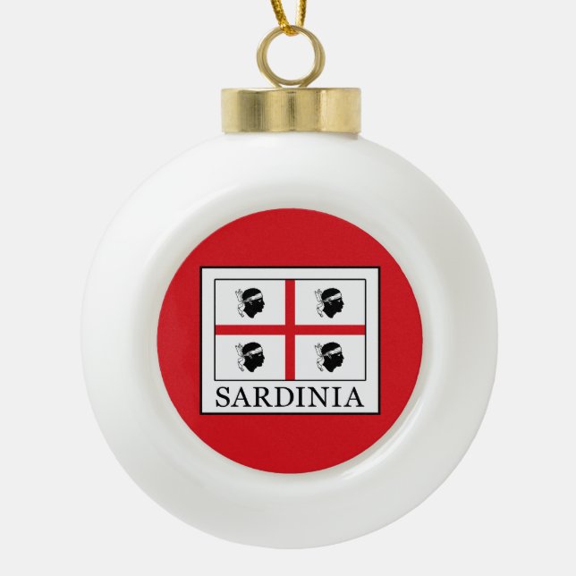 Sardinia Ceramic Ball Christmas Ornament (Front)