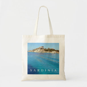 Sardinia clear blue sea view tote bag