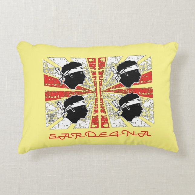 Sardinia flag - Grunge Accent Pillow (Front)