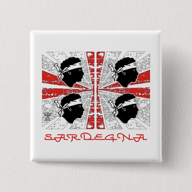 Sardinia flag - Grunge - badge Button (Front)