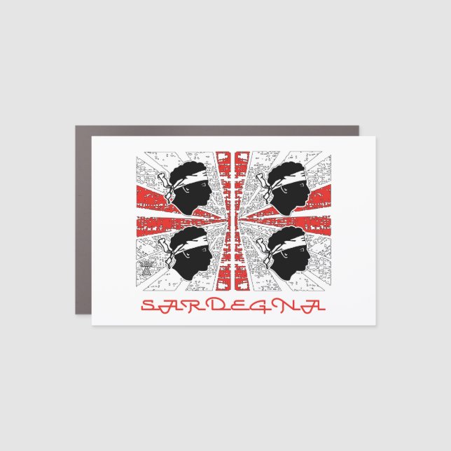 Sardinia flag - Grunge Car Magnet (Front)