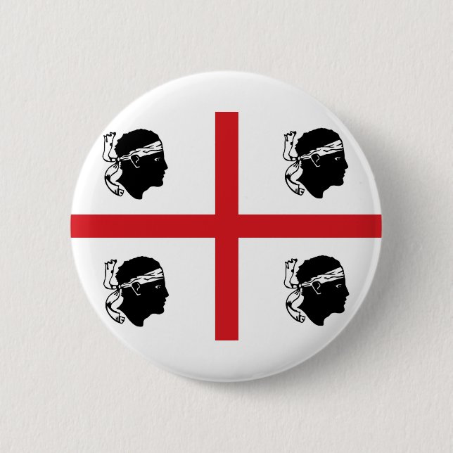 sardinia flag italy region island ethnic pinback button (Front)