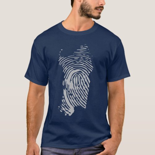 Sardinia island fingerprint T_Shirt