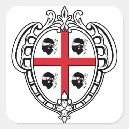 Sardinia Italy Coat of Arms Square Sticker