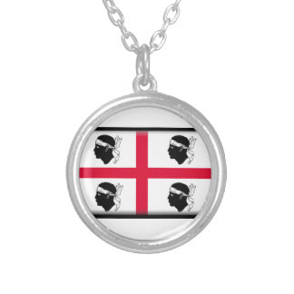Sardinia (Italy) Flag Silver Plated Necklace