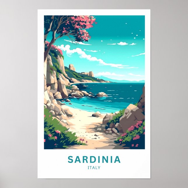 Sardinia Italy Travel Print (Front)