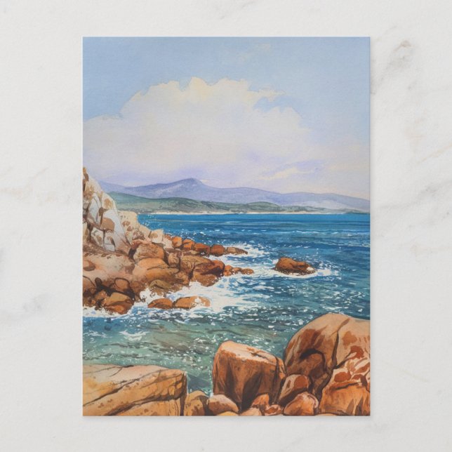 Sardinia  Italy Watercolor Painting Postcard (Front)