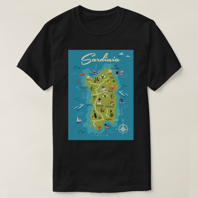 Sardinia poster Sticker T-Shirt (Design Front)