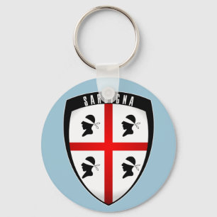 Sardinia, Shield Crest (light blue) Keychain