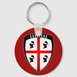 Sardinia, Shield Crest (red) Keychains