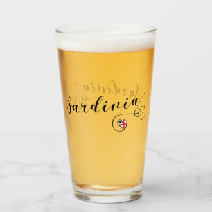 Sardinian Flag Heart, Sardinia Glass