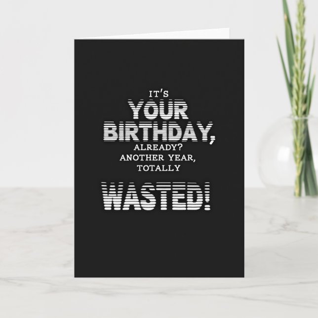 Sardonic Birthday Typographic Card (Front)