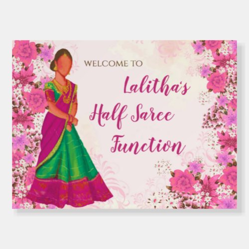 Saree function signs  Half saree welcome signs