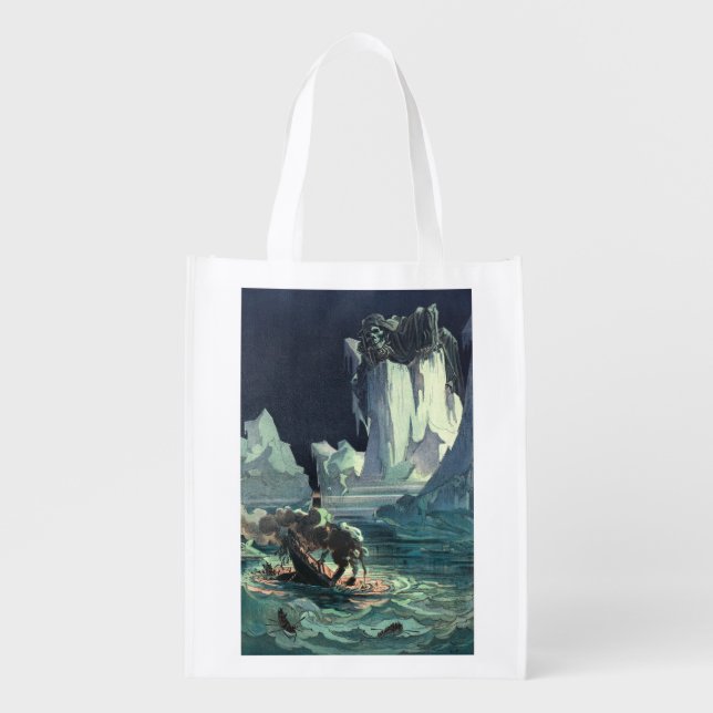 Sargasso Sea Grim Reaper & Sinking of Titanic Grocery Bag (Front)