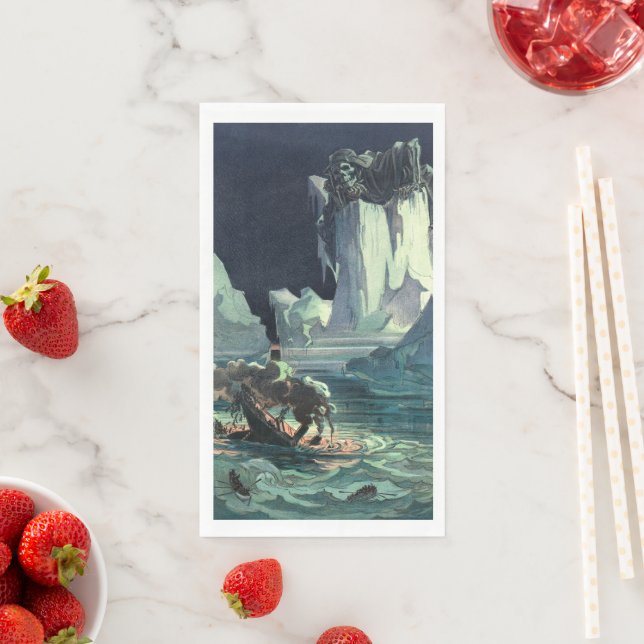 Sargasso Sea Grim Reaper & Sinking of Titanic Paper Guest Towels (Insitu)