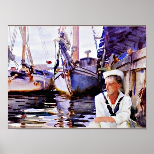 Sargent _ Basin with Sailor Villa Vizcaya Miami Poster