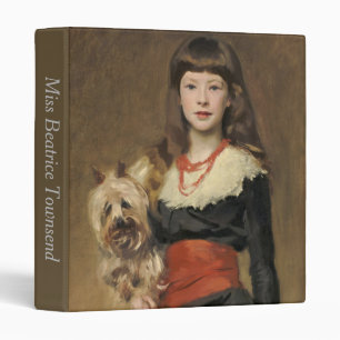 Sargent Girl with Dog Beatrice Townsend Portrait 3 Ring Binder
