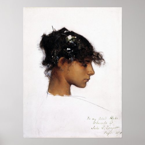 Sargent _ Rosina Ferrara Head Of A Capri Girl Poster