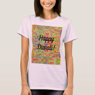 sari abstract design and Happy Diwali T-Shirt