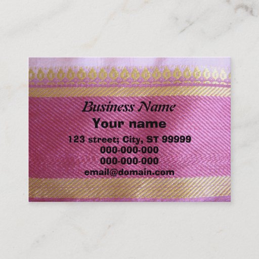 Customizable Sari Border Business Cards