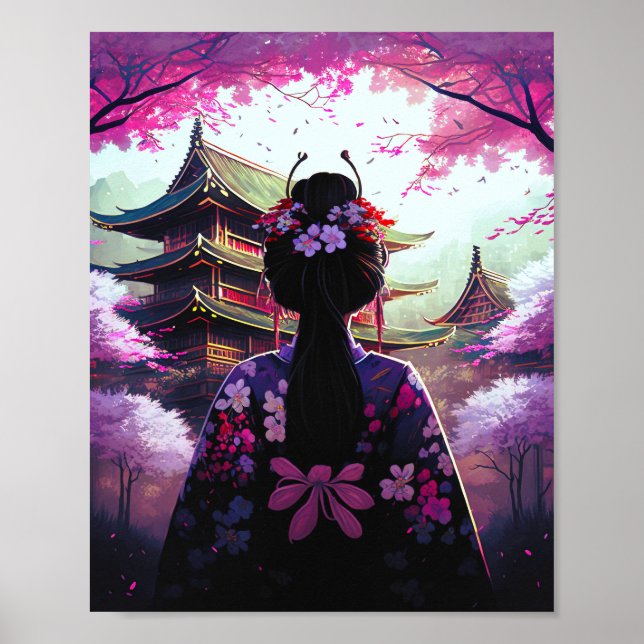 Sari Cherry Blossoms Poster (Front)