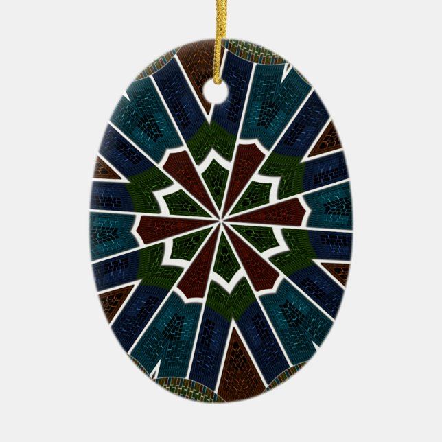 Sari Inspired Design with Intricate Details Ceramic Ornament (Front)