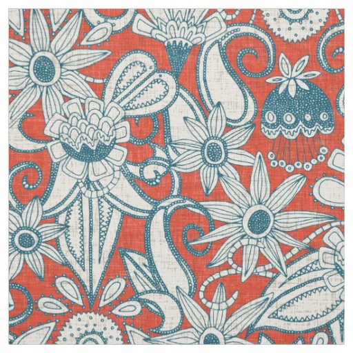 sarilmak fire orange blue fabric