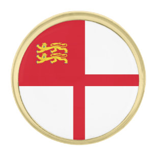 Sark Flag Gold Finish Lapel Pin