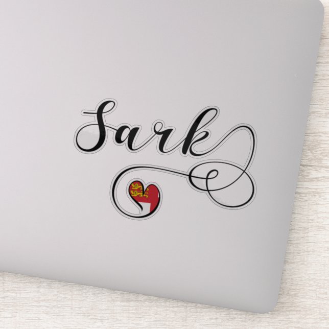 Sark Flag Heart, Channel Islands Sticker (Detail)