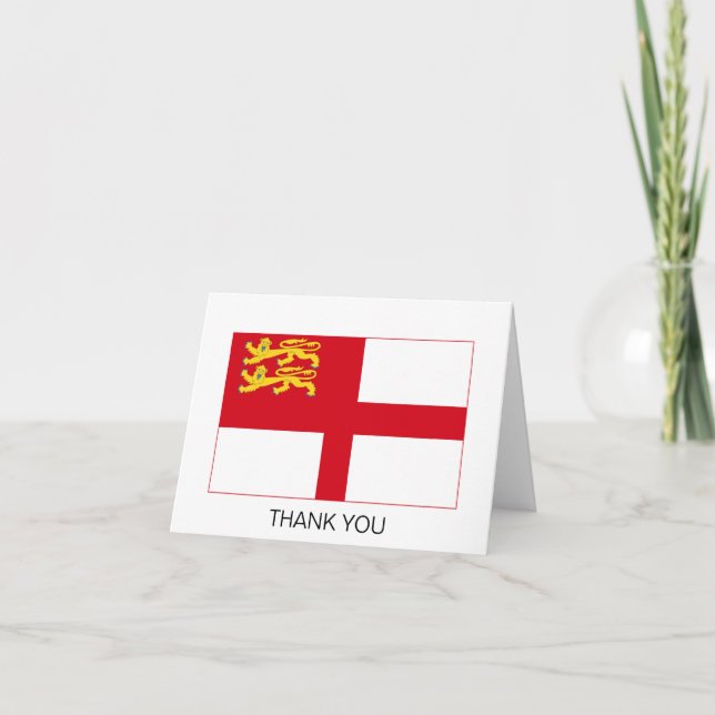 Sark Flag Letterpress Thank You Card (Front)