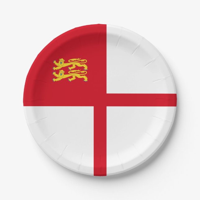 Sark Flag Paper Plates (Front)