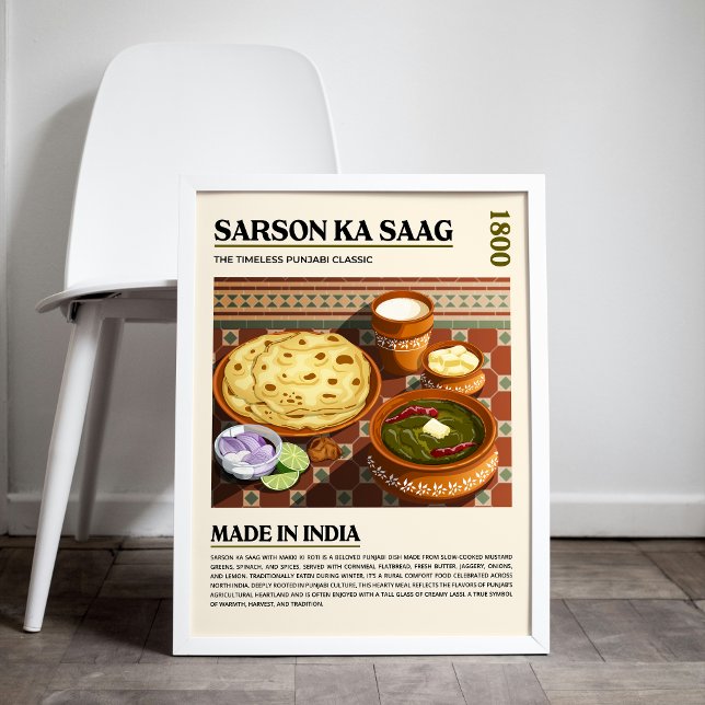 Sarson Ka Saag & Makki Ki Roti Authentic Punjabi Framed Art (Creator Uploaded)