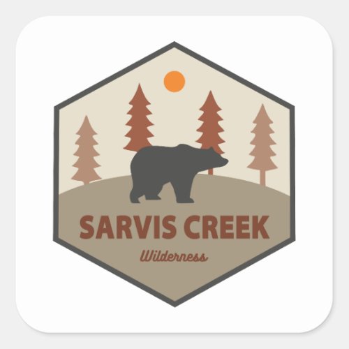 Sarvis Creek Wilderness Colorado Bear Square Sticker