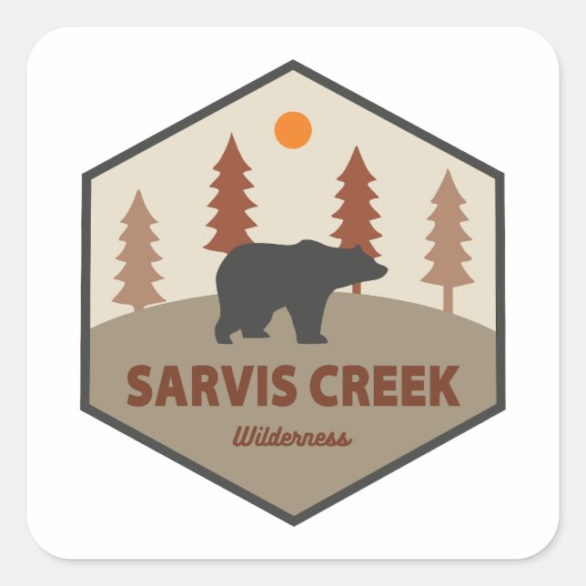 Sarvis Creek Wilderness Colorado Bear Square Sticker (Front)