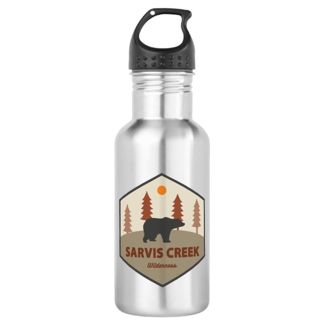 Sarvis Creek Wilderness Colorado Bear Stainless Steel Water Bottle (Front)