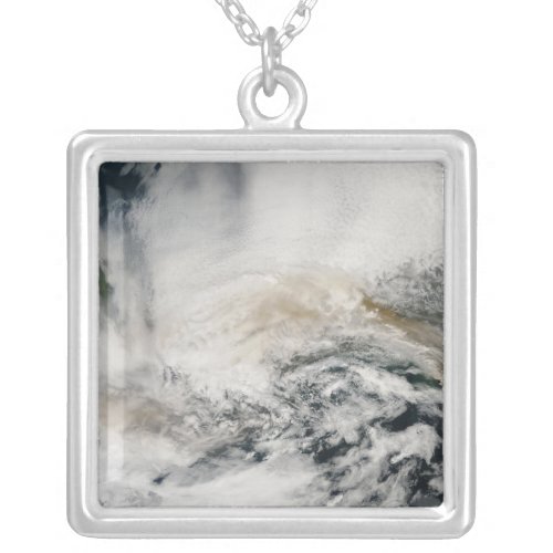 Sarychev Peak blowing across the Sea of Okhotsk Silver Plated Necklace