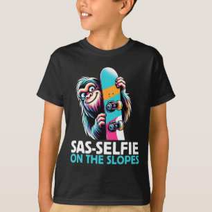 Sas-selfie On The Slopes Snowboarding Bigfoot Snow T-Shirt