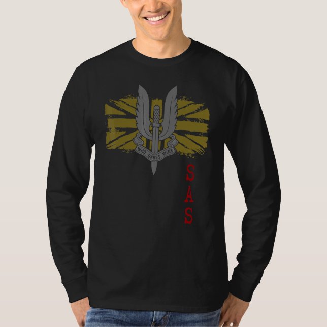 Sas Union Jack Lion Freedom British Patriot Vetera T-Shirt (Front)