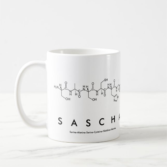 Sascha peptide name mug (Left)
