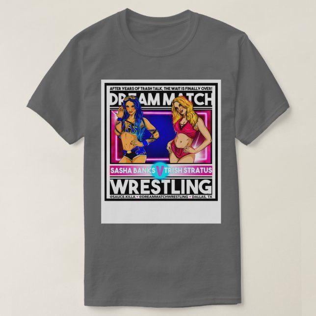Sasha Banks vs Trish Stratus T-Shirt (Design Front)