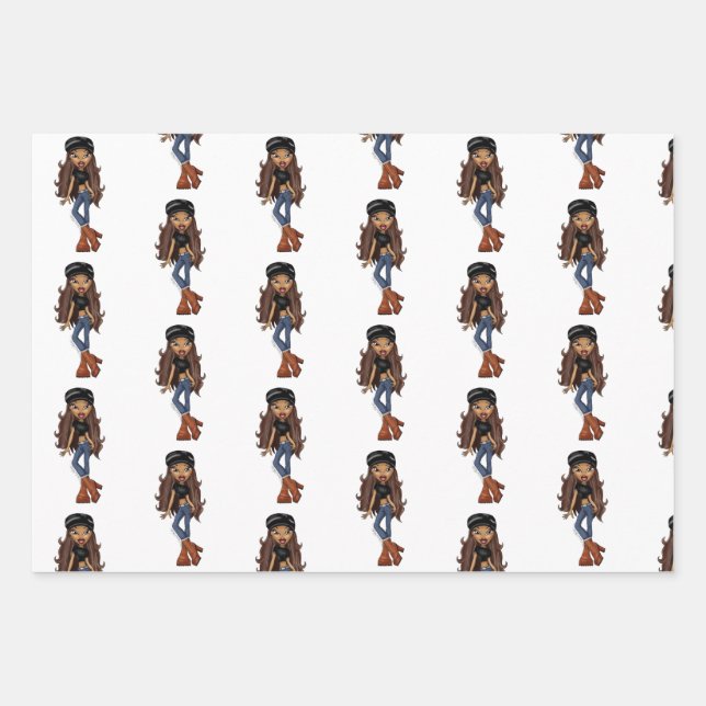 Sasha Bratz x Dolls Kill Outfit Wrapping Paper (Front)