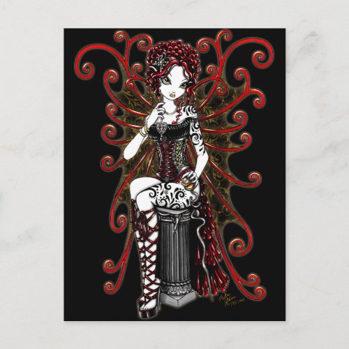 Sasha Gothic Couture Valentine Fairy Postcard