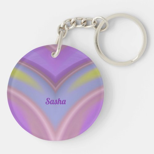 SASHA  Lavender Yellow Pink Blue Circular  Keychain