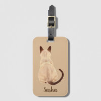 Sasha Siamese Cat Sitting Back View Kitty Custom