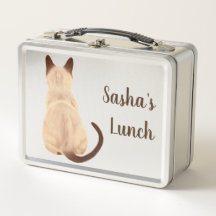 Sasha Siamese Cat Sitting Back View Kitty Custom