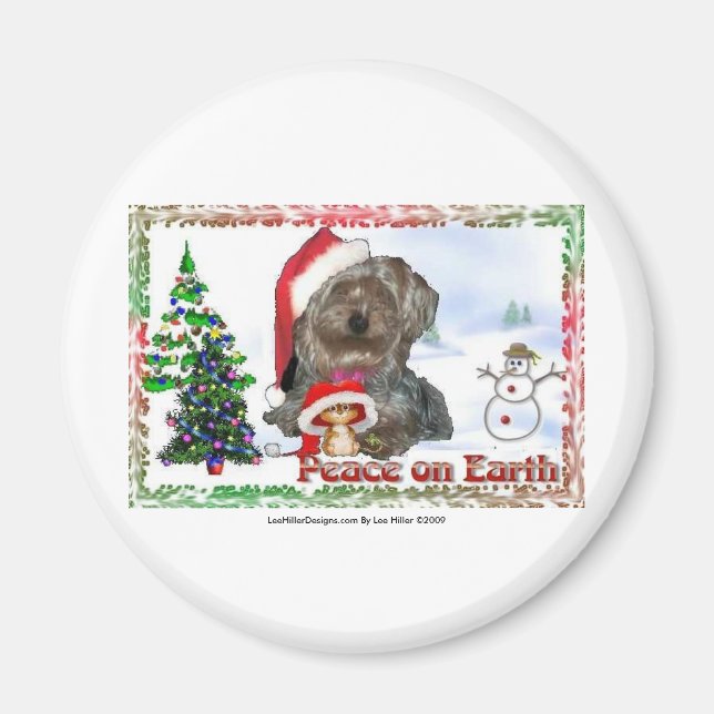Sasha Sydney Silky Dog Mouse Holiday Gifts Magnet (Front)