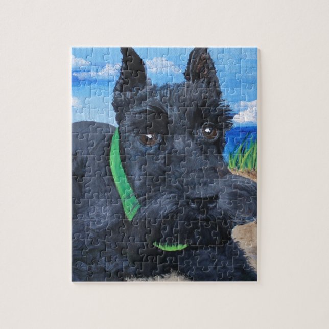 Sasha the Black Schnauzer Jigsaw Puzzle (Vertical)